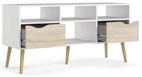 Бяла маса за телевизор , 117 x 57 cm Oslo - Tvilum