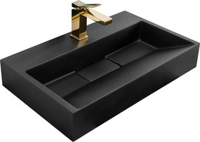 Умивалник мраморен композит Rea BLACK MAT 60CM