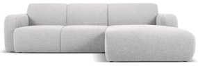 Светлосив ъглов диван от плат букле (десен ъгъл) Molino - Micadoni Home