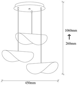 Висящо осветително тяло с метален абажур в бял и златист цвят Sivani – Opviq lights
