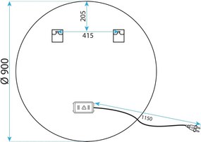 Огледало LED 100cm MMJ BRUSH GOLD
