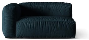 Тъмносин кадифен модул за диван (ляв ъгъл) Martina – Micadoni