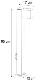 Външна лампа черна с колче за заземяване и кабелен вход 65 см вкл. гнездо IP44 - Baleno