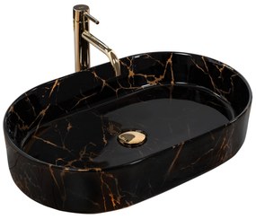 Умивалник за плот Rea Nadia Black Marble Shiny