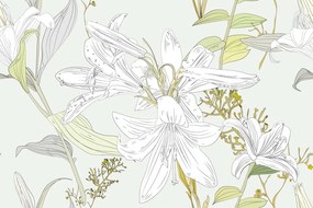 Тапет – Рисувана лилия