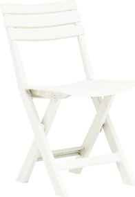 48786 vidaXL Сгъваеми градински столове, 2 бр, пластмаса, бели