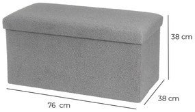 Сива табуретка от прежда с примки от букле Folding – Casa Selección