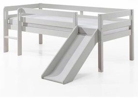 Бяло детско повдигнато легло с пързалка , 90 x 200 cm Pino - Vipack