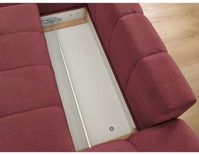 Бордо шенилов сгъваем/с място за съхранение ъглов диван (ляв ъгъл) Everest – Bobochic Paris