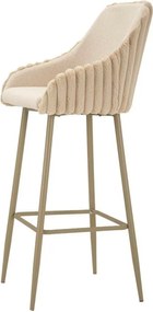 Кремави тапицирани бар столове в комплект с подлакътници 2 бр. (височина на седалката 78 cm) Alaska – Mauro Ferretti