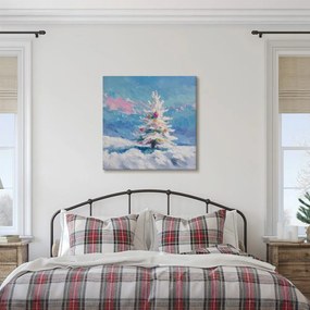 Картина на платно – Зимна магия с коледно дърво