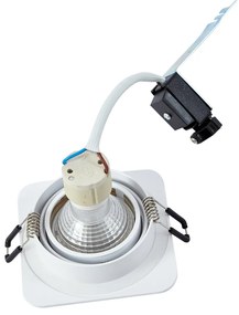 Комплект от 6 заоблени вградени спота бели GU10 50mm въртящи се и накланящи се IP44 - Alberto