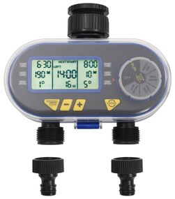 48039 vidaXL Автоматичен електронен таймер за поливане, двоен изход