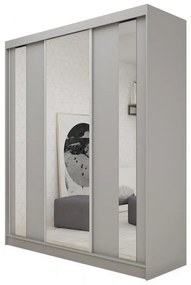 Шкаф с плъзгащи врати и огледало GAJA, 180x216x61, графит