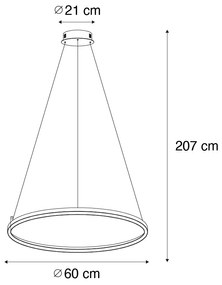 Висяща лампа бронз 60 см с LED 3-степенна димируема - Girello
