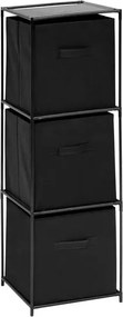 Рафт 5five Mix'n Modul, 3 отделения и 3 кутии за съхранение, 34 x 34 x 99 cm, Черен