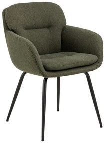 Тапициран трапезен стол с подлакътници в цвят каки Dora – Actona