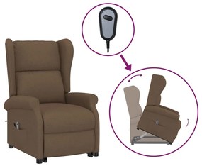 289734 vidaXL Изправящ стол, кафяв, текстил