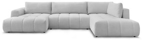 Светлосив сгъваем/с място за съхранение ъглов диван (десен ъгъл/U форма) Fuji – Bobochic Paris