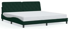 3207944 vidaXL Рамка за легло без матрак, тъмнозелена, 200x200 см, кадифе