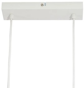 Модерен висящ лампион с дървен принт с бяло 6-лампи - Jeana Straight