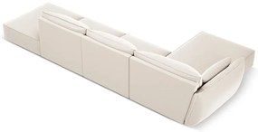 Бежов кадифен ъглов диван (ляв ъгъл) Vanda – Mazzini Sofas