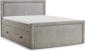 Сиво-бежово боксспринг легло 160x200 cm с място за съхранение Fresco – Maison de Rêve