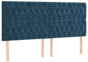 3116732 vidaXL Горни табли за легло, 4 бр, тъмносиня, 90x7x78/88 см кадифе