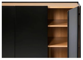 Черен висок скрин от декор от дъб 95x120 cm Arista – Teulat