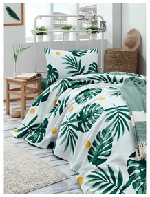 Комплект от памучно шалте и 2 калъфки за възглавници Masso Jungle, 200 x 220 cm Kapitone Monstera - Mijolnir