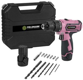 Fieldmann - АКУ бормашина 12V 1300 mAh розово/черно с аксесоари
