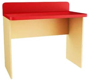 Ученическо Бюро Мебели Богдан модел BM Lena2, цветове Червено и бежово, 100 / 60 / 90 см