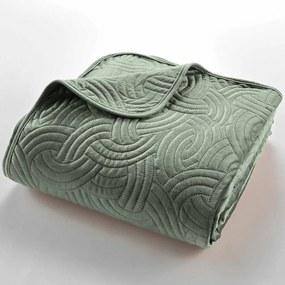 Зелено комплект шалте и калъфка за възглавница 240x260 cm Solange – douceur d'intérieur