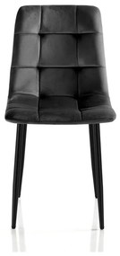 Черни кадифени трапезни столове в комплект от 2 броя Faffy - Tomasucci