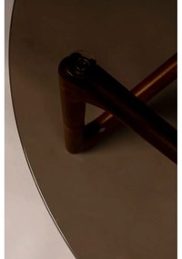 Кафява кръгла масичка за кафе със стъклен плот ø 80 cm Naia – Dutchbone