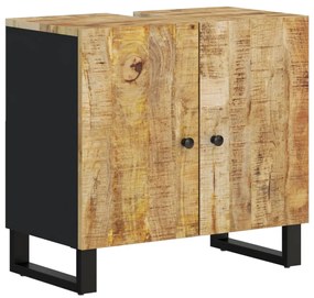 351986 vidaXL Шкаф за мивка, 62x33x58 см, масивно мангово и инженерно дърво