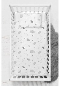 Бяло детско спално бельо от памук Renforcé 100x150 cm Bulut – Mijolnir