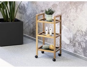 Рафт за баня от масивна акация в черен и естествен цвят 35x76,5 cm Fondi – Wenko