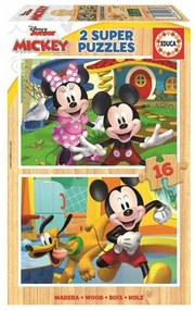 Комплект от 2 Пъзела Mickey Mouse 19287 16 Части 36 cm