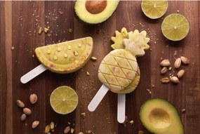 Комплект от 4 форми за сладолед на клечка Lekue 1010239, 340 мл, -20°C / +100°C, Платинен силикон, Многоцветен