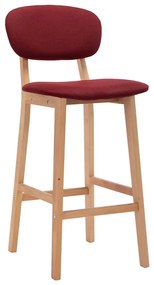 289375 vidaXL Бар табуретки, 2 бр, виненочервени, текстил