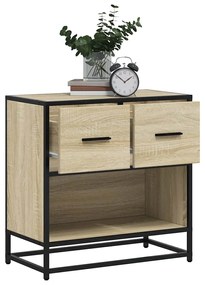 848695 vidaXL Нощно шкафче Сонома дъб 60x31x60cm Изработена дървесина и метал