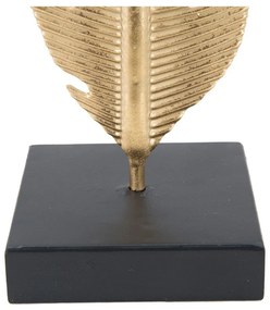 Декоративен свещник в златист цвят Feather, височина 34 cm Glam - Mauro Ferretti