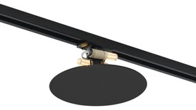 Модерна черна таванна лампа за 1-фазна релсова система 2-лампи - Iconic Pulley