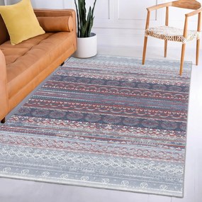 Лилаво-сив килим подходящ за пране 80x150 cm Vintage Stripe – Mila Home