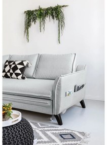 Светлосив ъглов разтегателен диван, ляв ъгъл Charming Charlie - Miuform