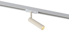 Модерен прожектор бежов с бяло за 1-фазна релсова система - Iconic Ivy