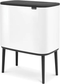 Кош за боклук Brabantia Bo Touch 651118, 3x11 л, Плавно и безшумно отваряне, Голям отвор, Тъмносив
