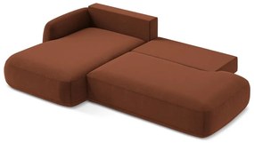 Теракотен сгъваем ъглов диван (ляв ъгъл) Hale – Makamii