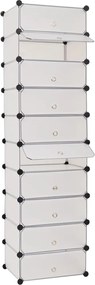 244919 vidaXL Сглобяем органайзер за обувки, 10 отделения, бял